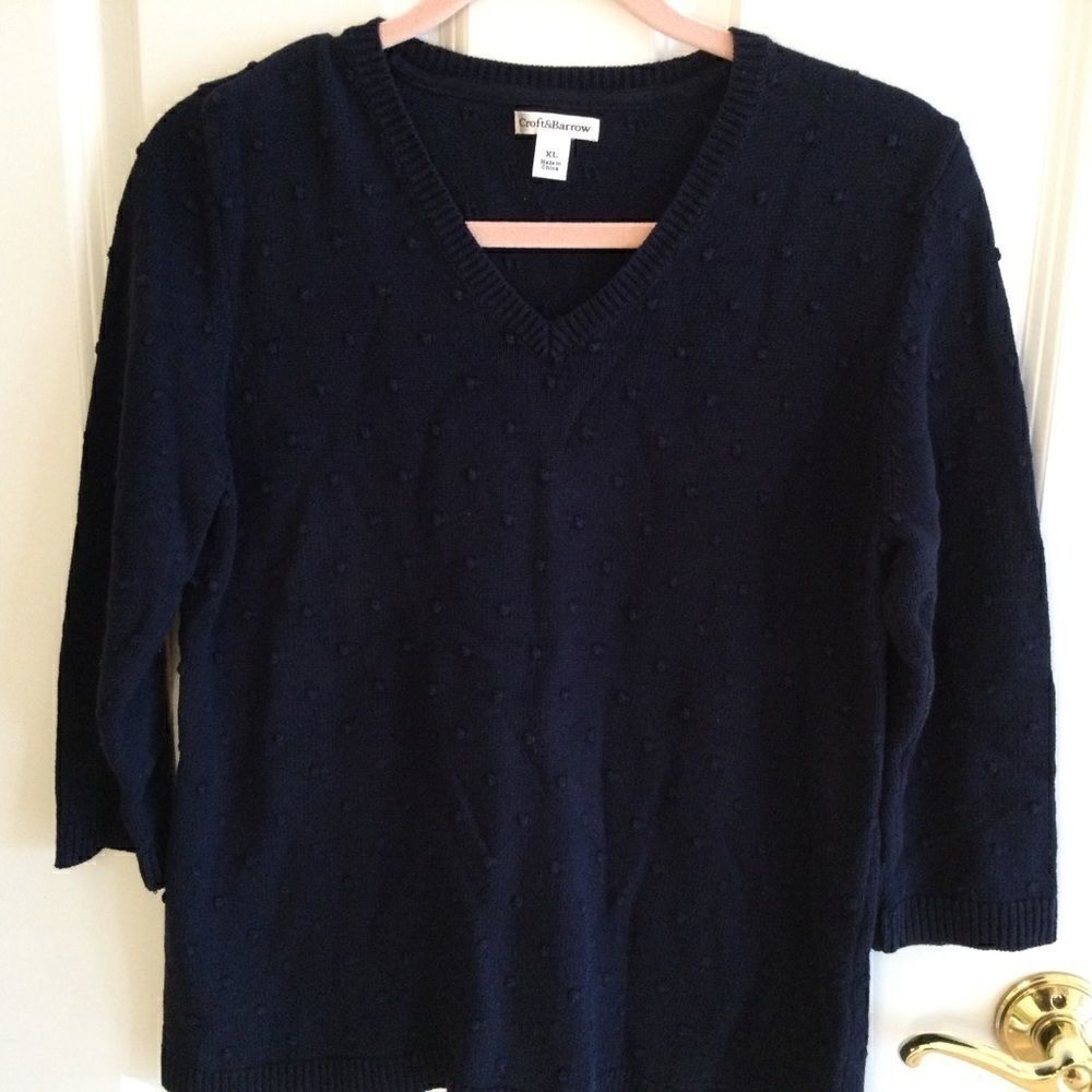 NWOT. Croft & Barrow Navy Sweater Sz XL